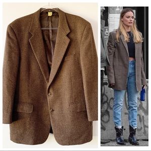 Vintage Burberry Brown Tweed Blazer 44 or 46 Short